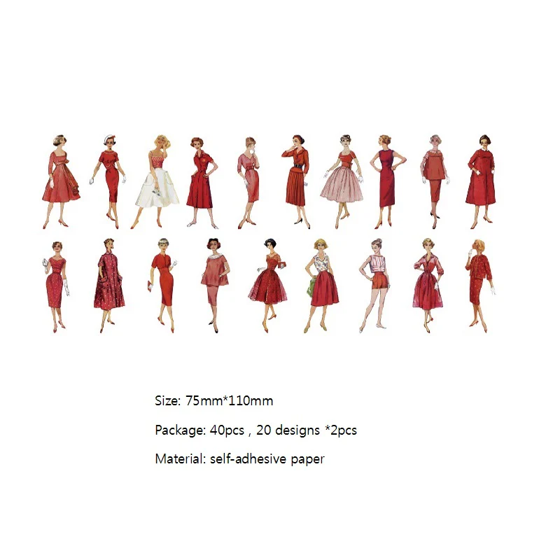 40PCS vintage character stickers - Image 10