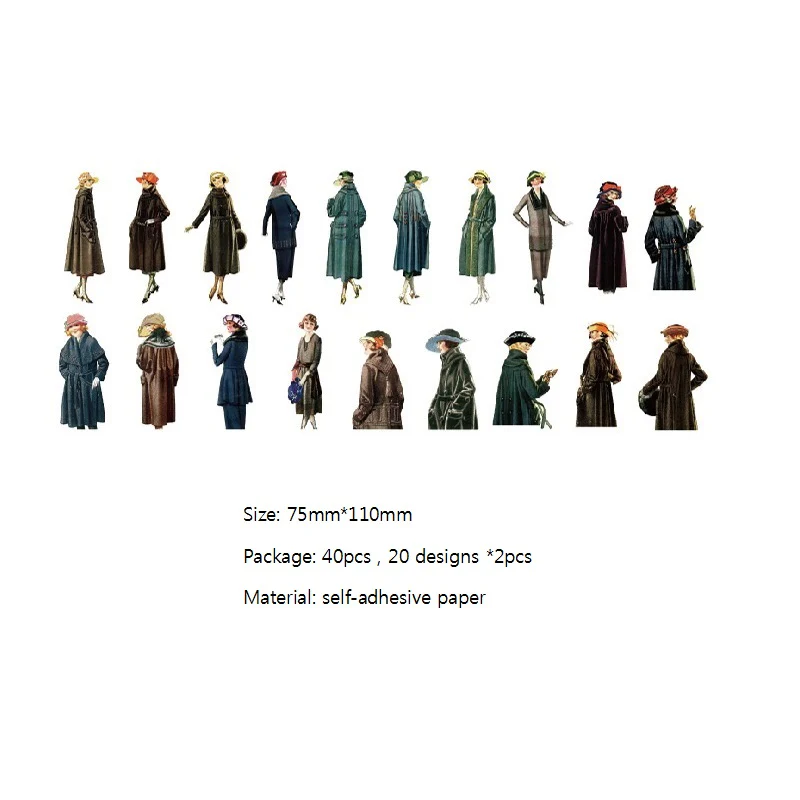40PCS vintage character stickers - Image 13
