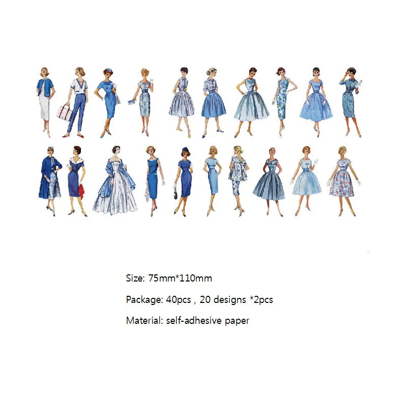 40PCS vintage character stickers - Image 14
