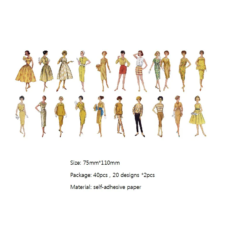 40PCS vintage character stickers - Image 15