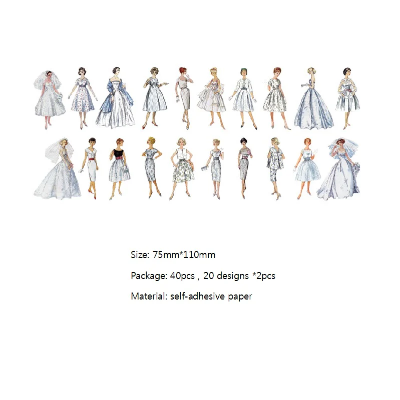 40PCS vintage character stickers - Image 20
