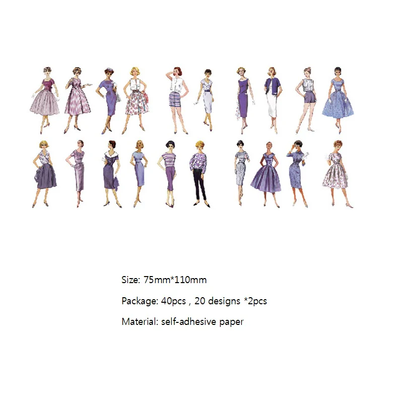 40PCS vintage character stickers - Image 21