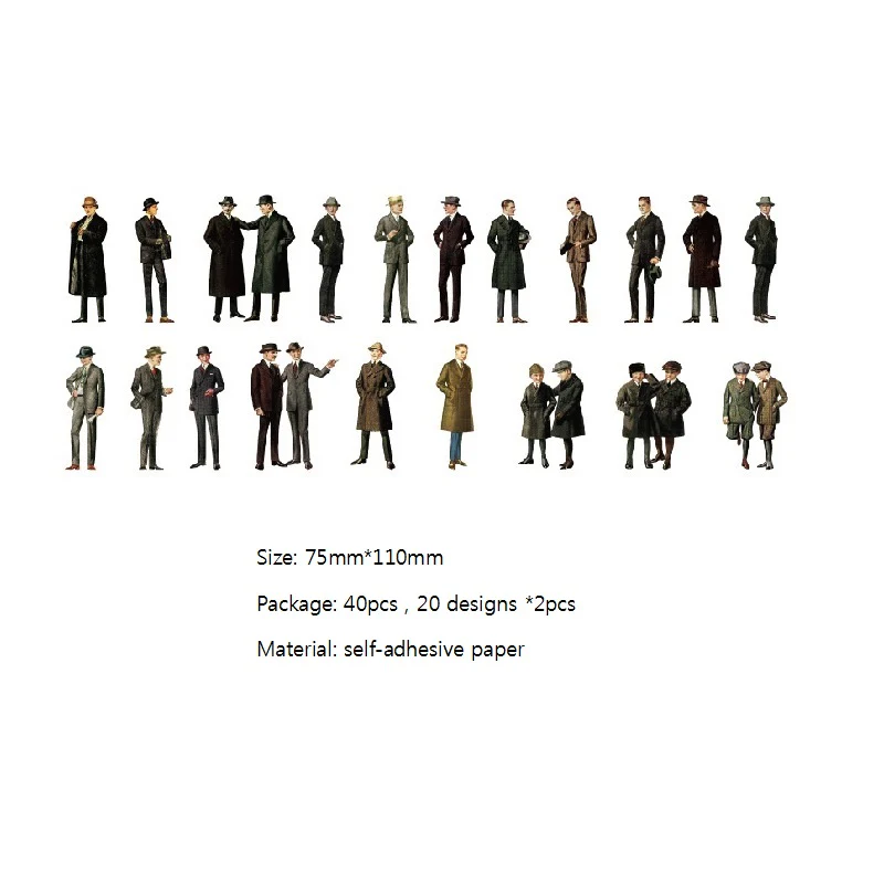 40PCS vintage character stickers - Image 8