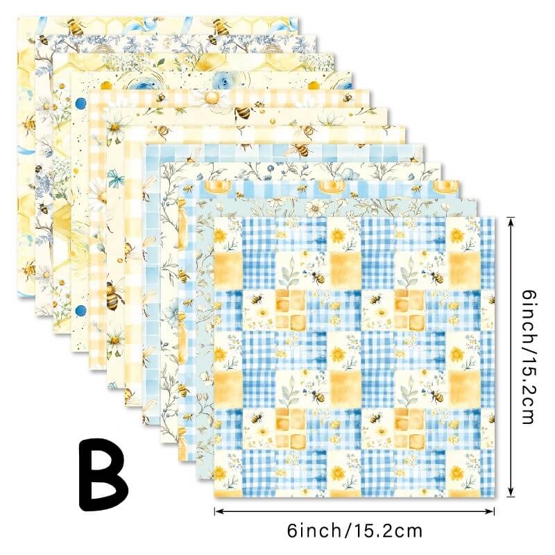 6-inch bee-themed scrapbook paper - Image 6