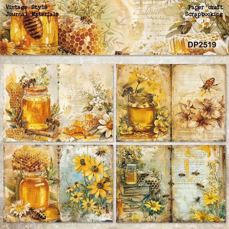 Bee and honey pot material paper - Image 4