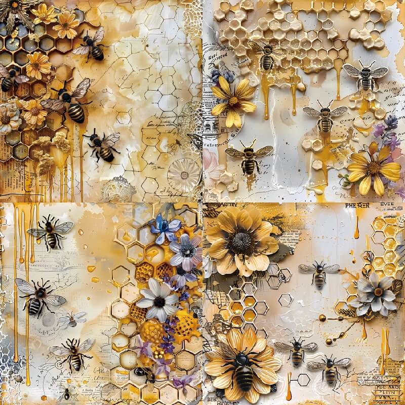 Bee-themed scrapbook paper - Image 6