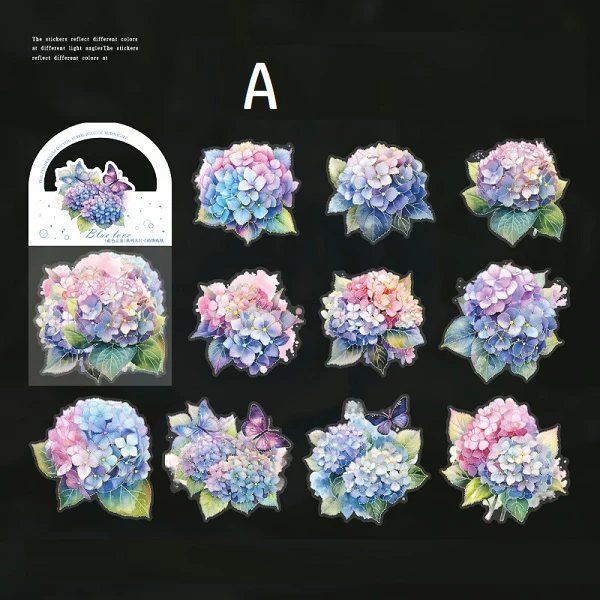 Blue Love Vintage Big Flower Stickers - Image 10