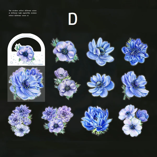 Blue Love Vintage Big Flower Stickers - Image 13