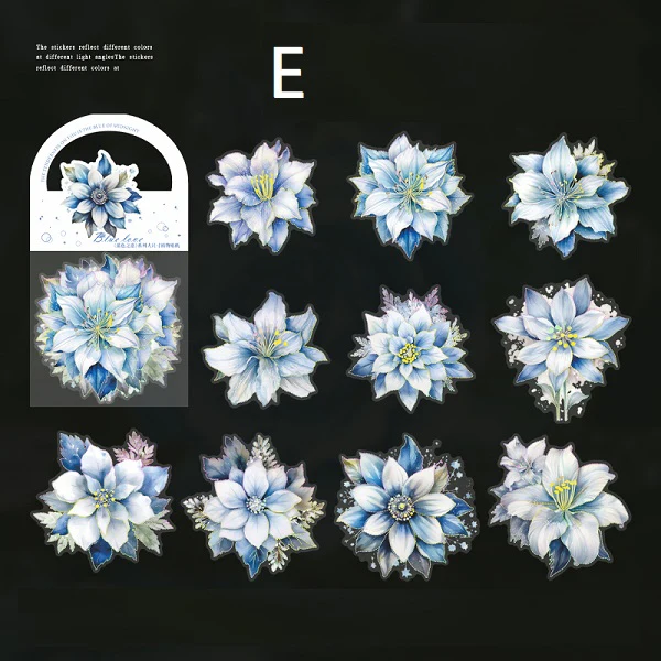 Blue Love Vintage Big Flower Stickers - Image 14