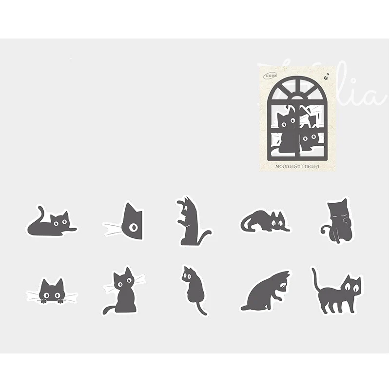Cat silhouette ledger sticker - Image 11