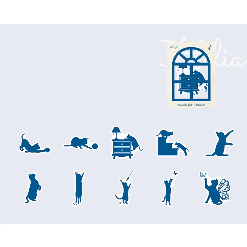 Cat silhouette ledger sticker - Image 8