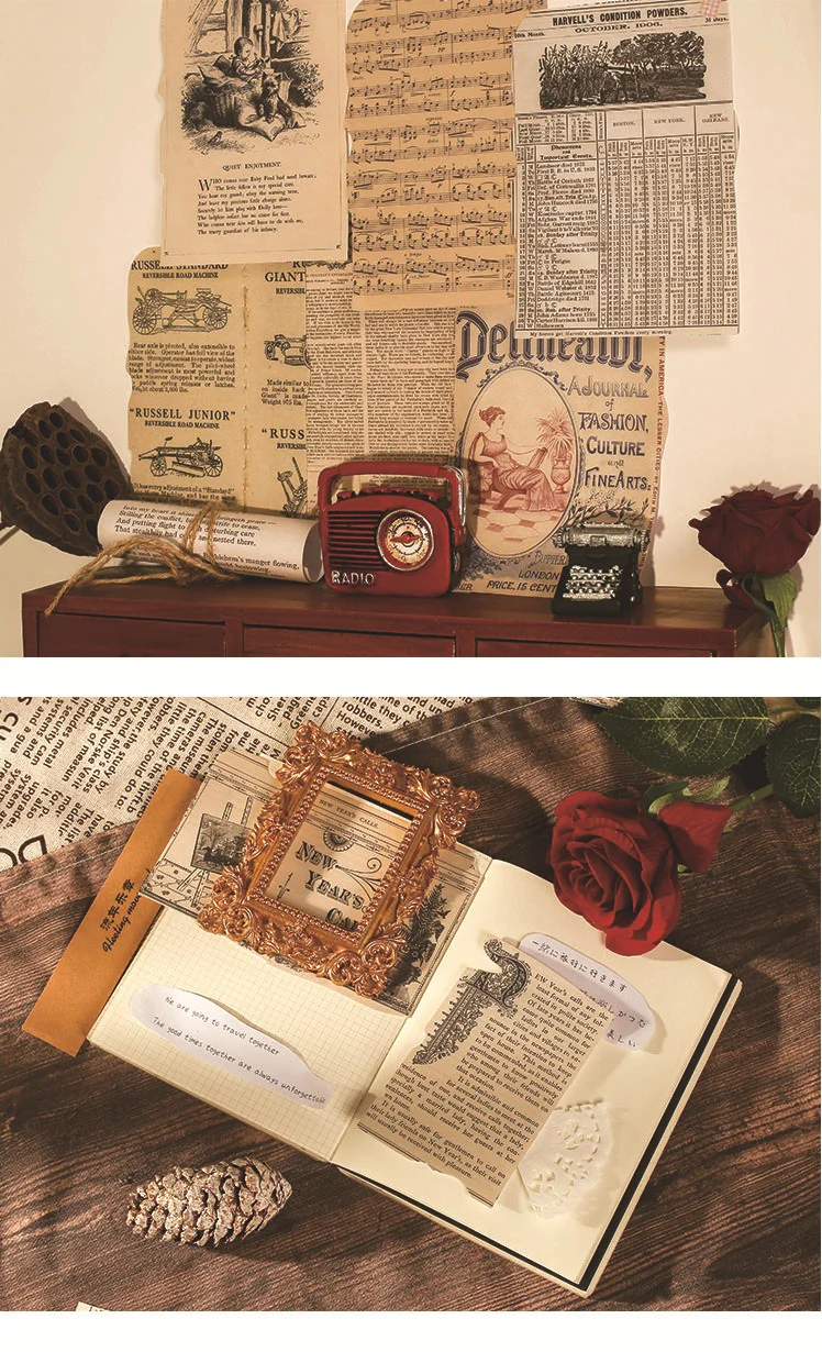 Vintage Coffee Dyed Scrapbook Paper and Lace Doily - Image 3