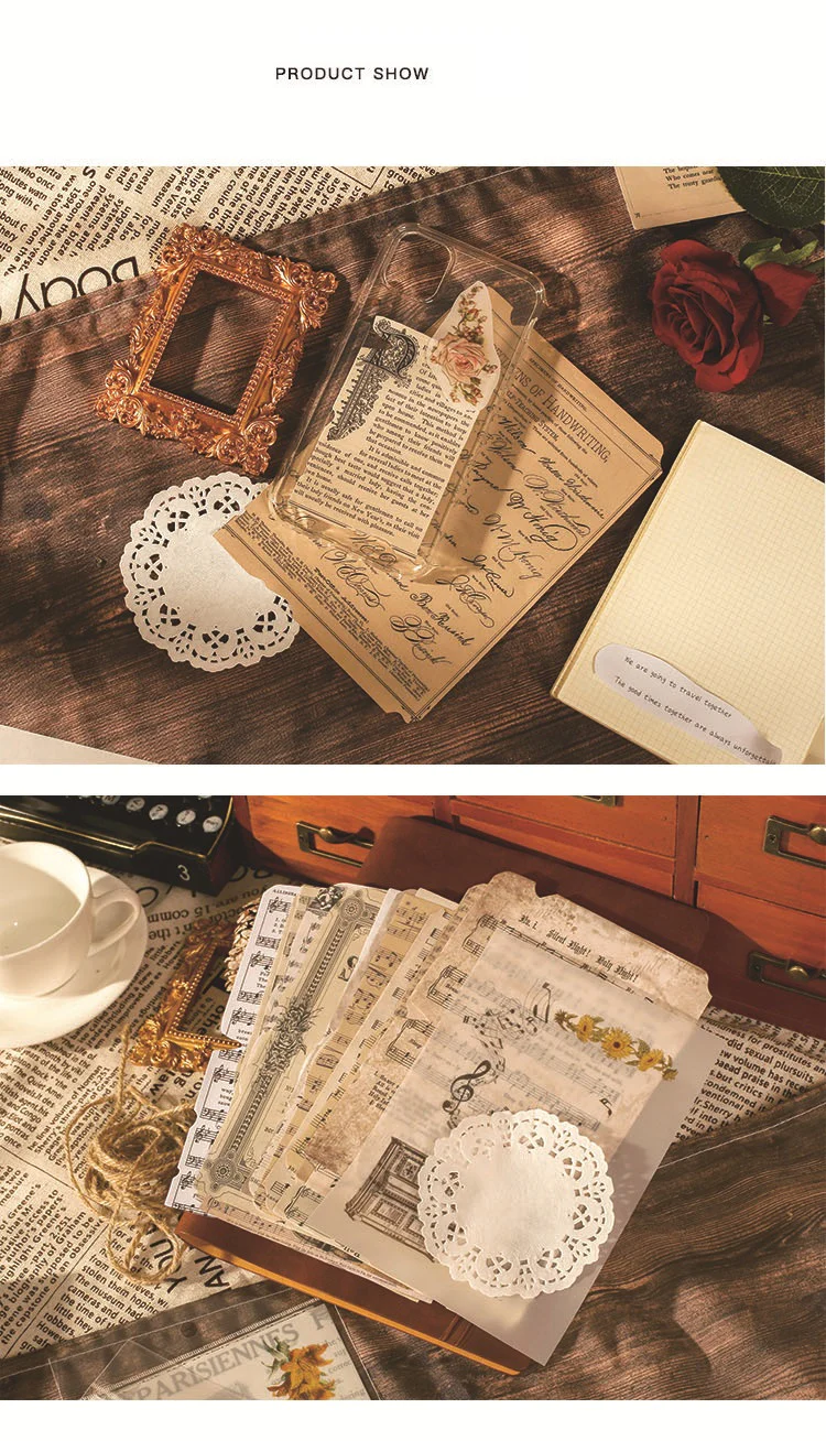 Vintage Coffee Dyed Scrapbook Paper and Lace Doily - Image 7
