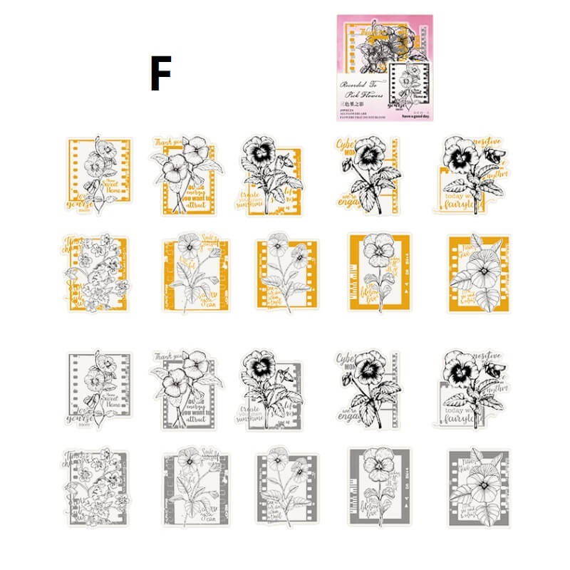 Vintage hand-painted flower stickers - Image 15