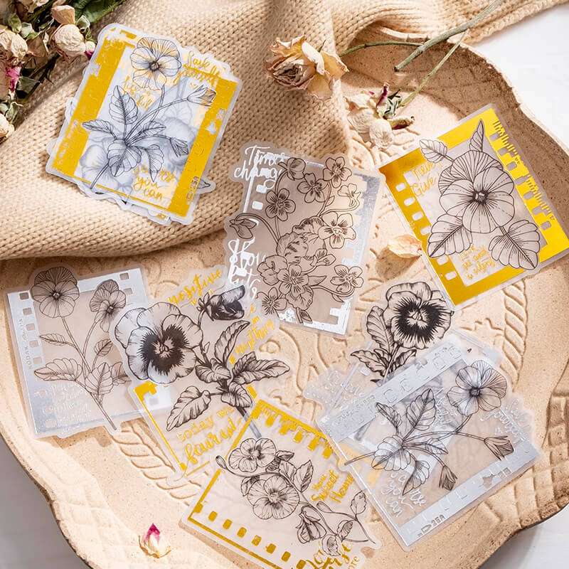 Vintage hand-painted flower stickers - Image 3