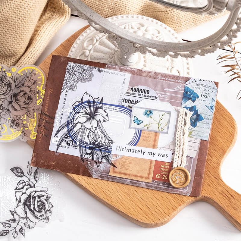 Vintage hand-painted flower stickers - Image 7