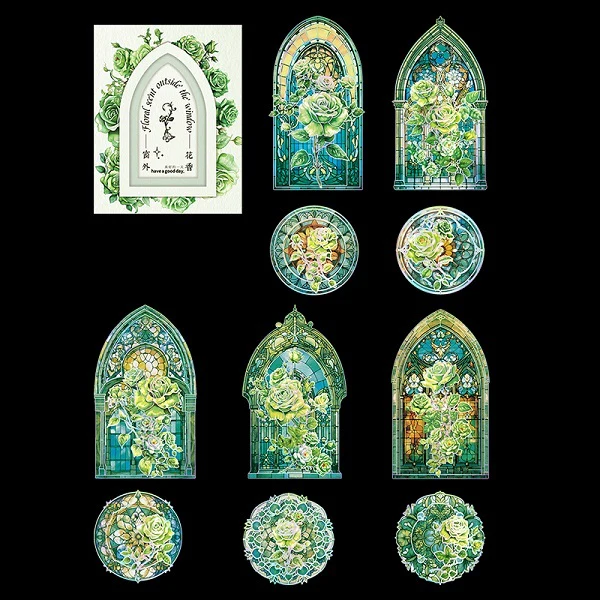 Window Flower Series Laser Stickers - Image 11